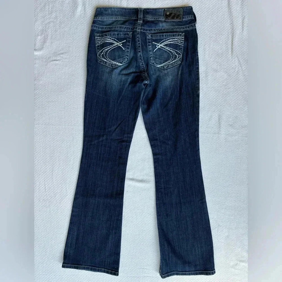Vintage Silver Jeans Suki Boot Cut Size 28x 32 Distressed  Dark Wash Y2K flare - Picture 1 of 8